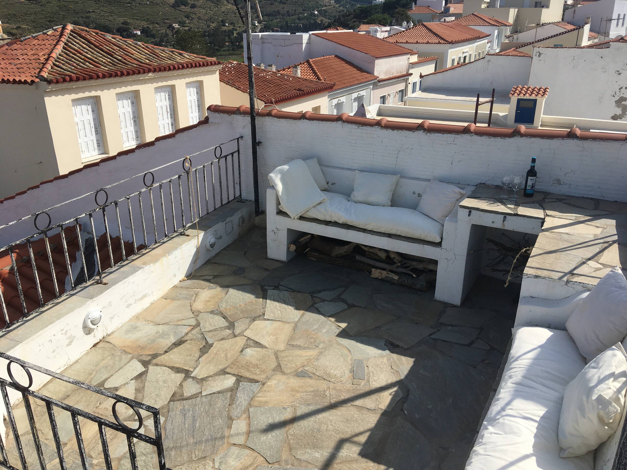 Roof terrace seating area